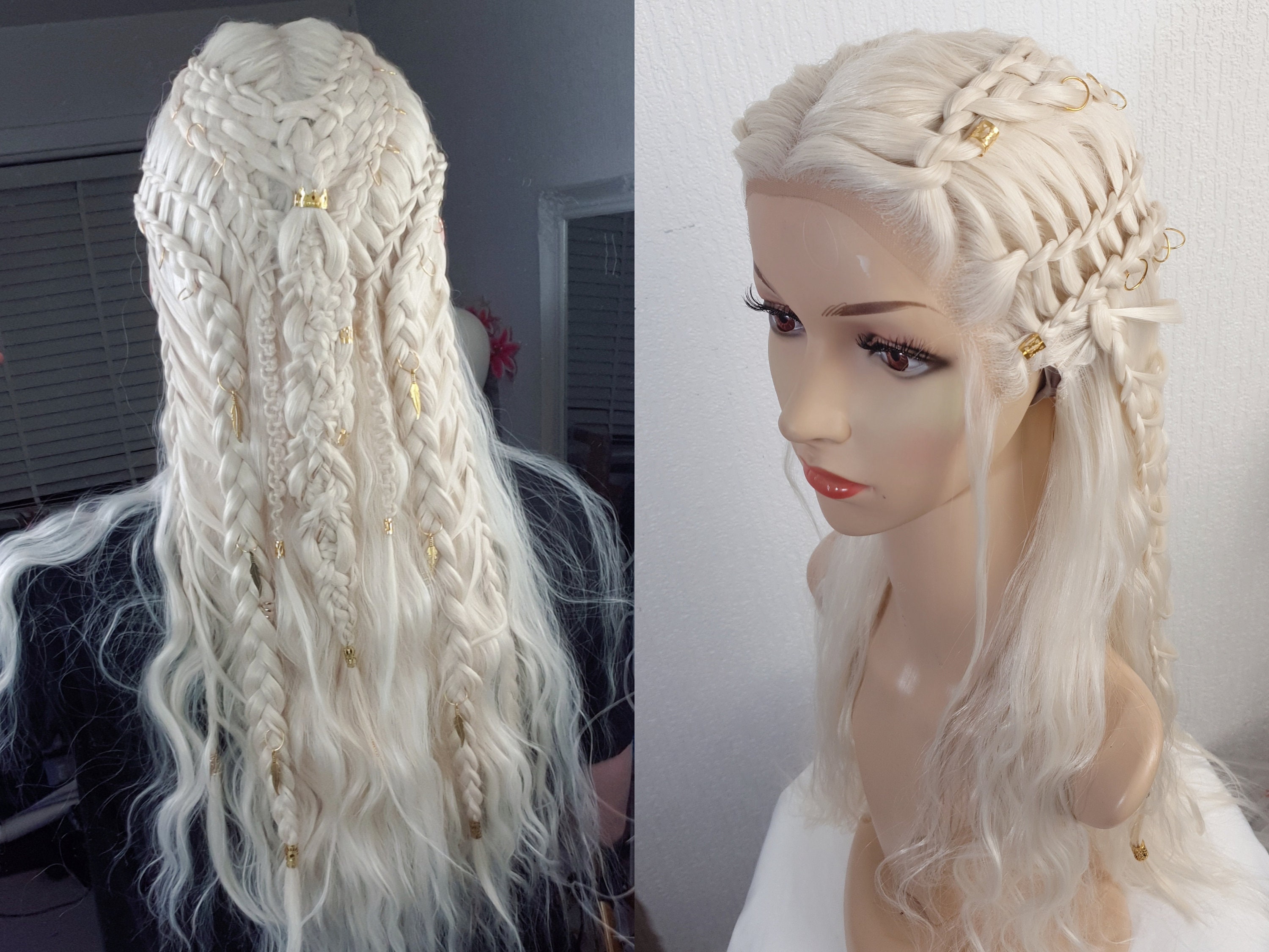 Orm Lace Front Wig Including Hair Accessories, Cosplay Wig, Larp Wig,  Custom Wig, Synthetic Wig, Viking Wig, Dutch Braids 