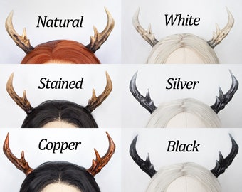 READY TO SHIP Medium Antlers Headband, Larp, Cosplay Horns, Faux Horns, Shaman, Pagan, Animal Horns, Gothic Horns, Roe, Deer, Costume Horns