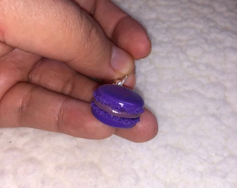 Purple Macaron - Polymer Clay Charm / Miniature food