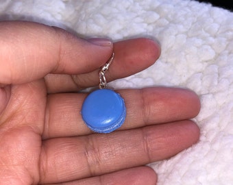 Baby Blue Macaron - Polymer Clay Charm / Miniature food