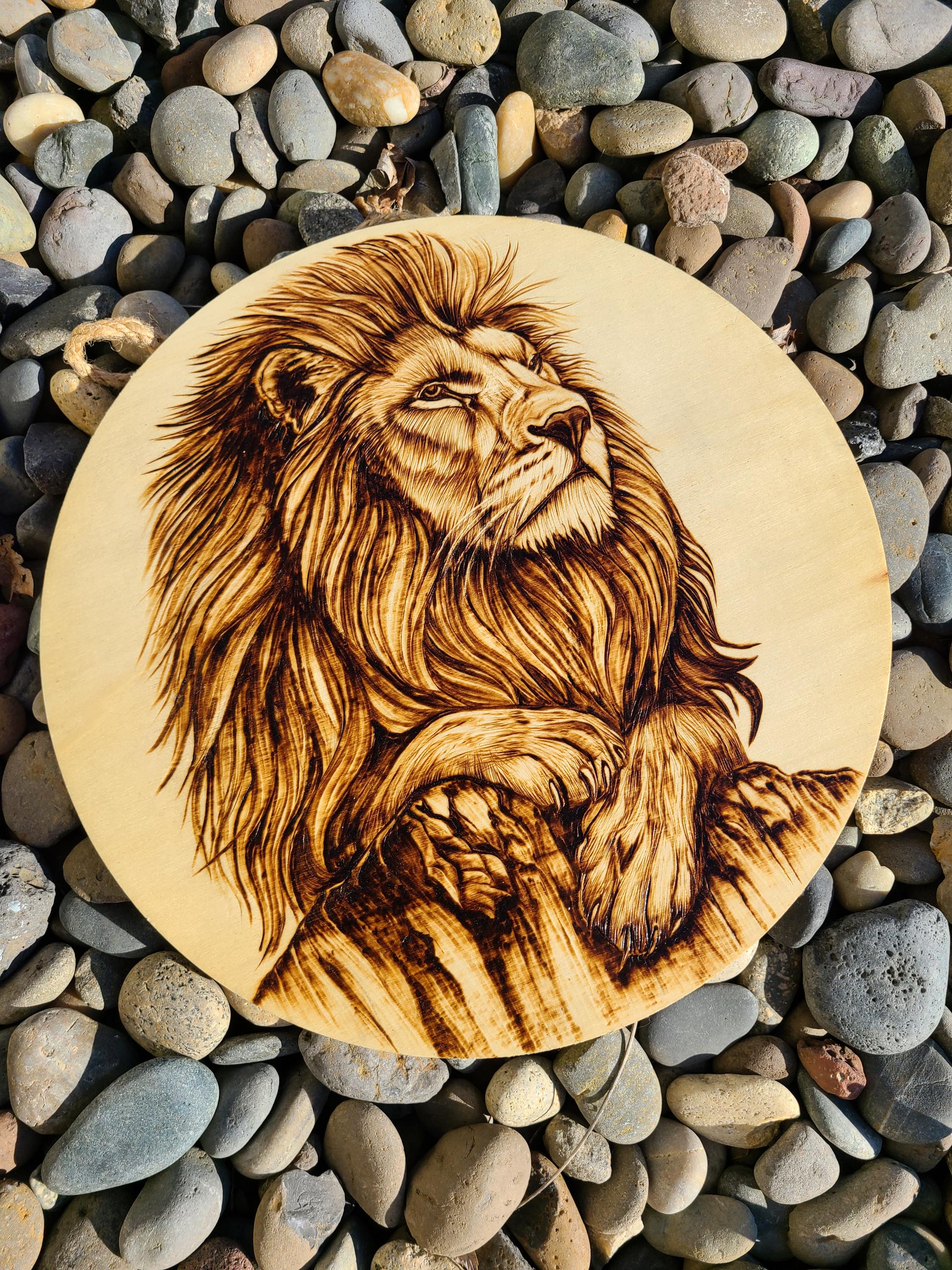 ウッドバーニングアート ライオンの子供