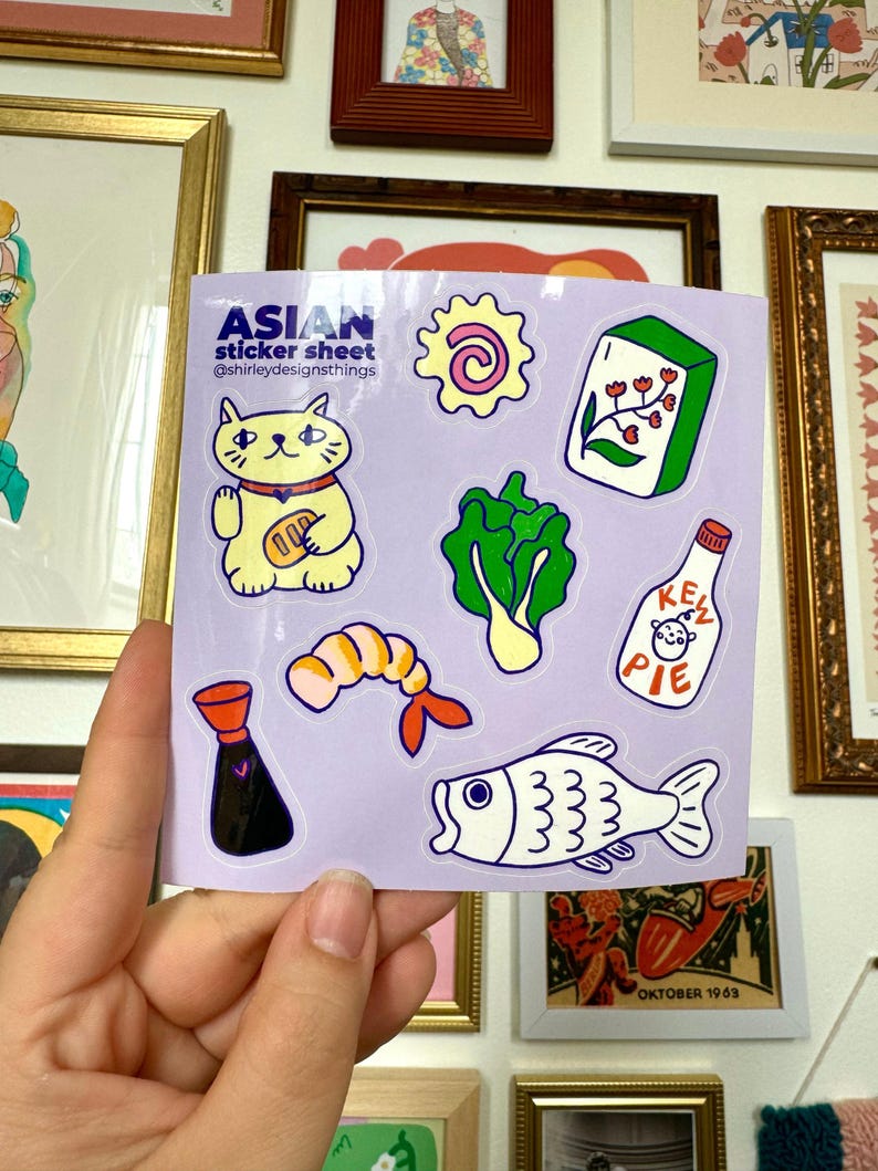Asian Sticker Sheet - Etsy