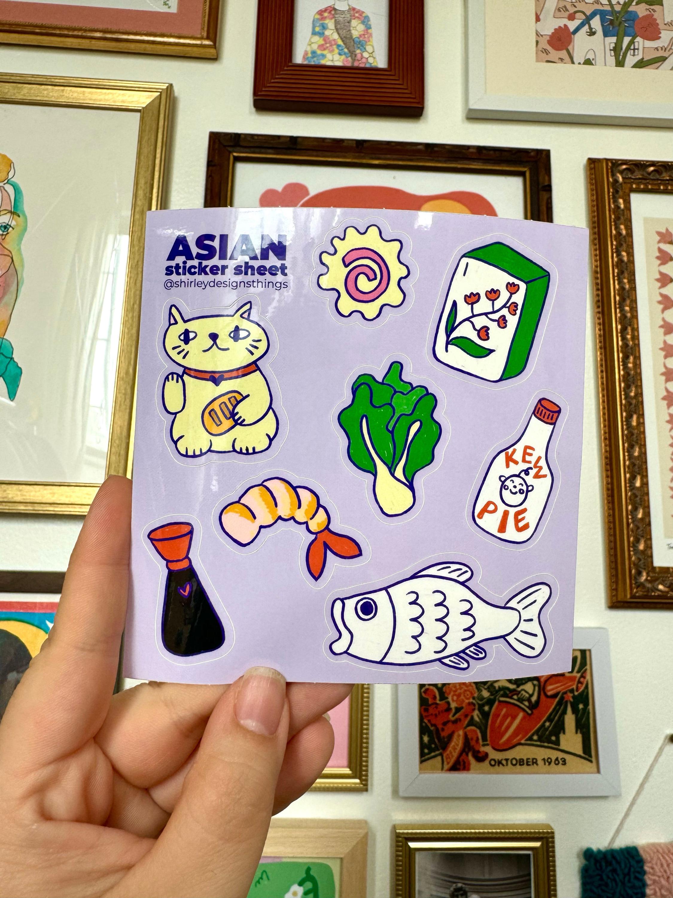 Asian Sticker Sheet - Etsy