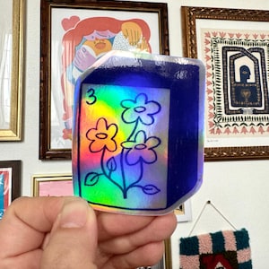 mahjong flower tile sticker