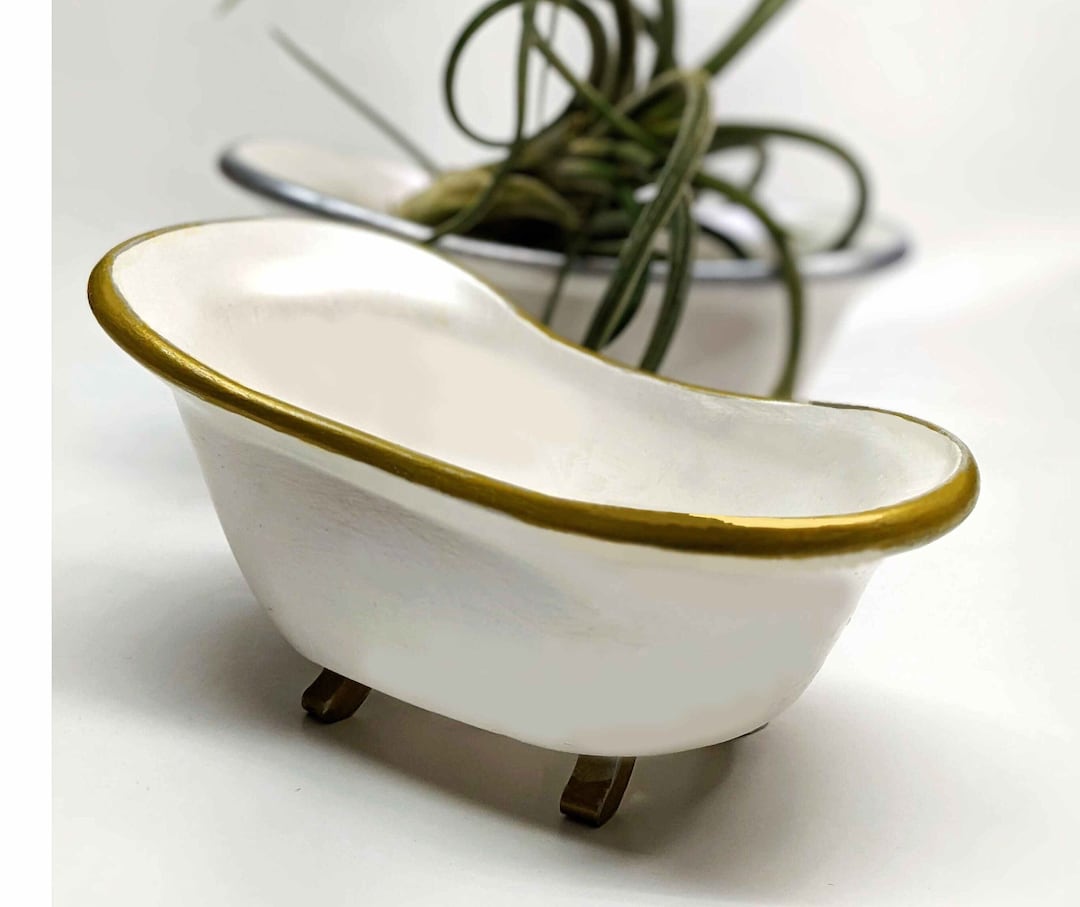 Vintage Bathtub Planter Old Fashioned Pearly White Antique Etsy
