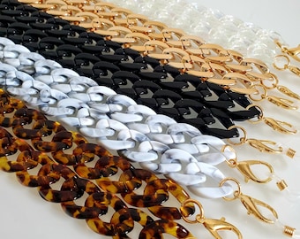 SPECIAL DEAL- 2 Glasses Chains, Acrylic Glasses Chain, Mask Chain, Acrylic Necklace, Chain Link Necklace