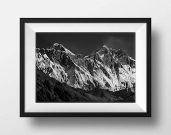 Mt Everest Print - Mt Everest Schneeberg im Himalaya in Nepal - Everest Base Camp