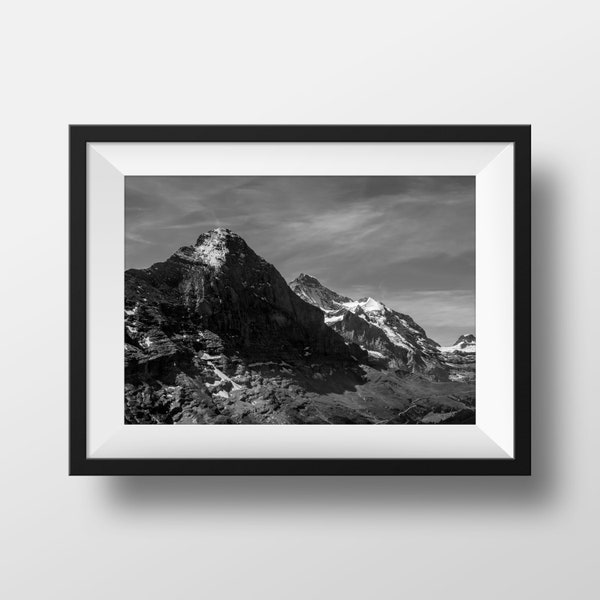 Zwitserse Alpen Poster Print - Jungfrau & Eiger Mountain Artwork - Zwitserland Reisposter