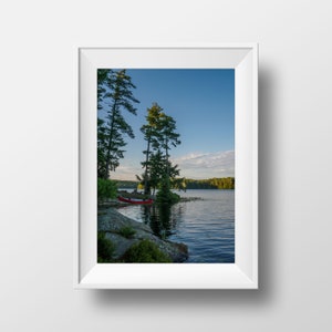 Algonquin Park Poster - Canoe & Lake Photography - Canada Nature Landscape Fine Art Print - Ontario Cottage Country Cabin Decor