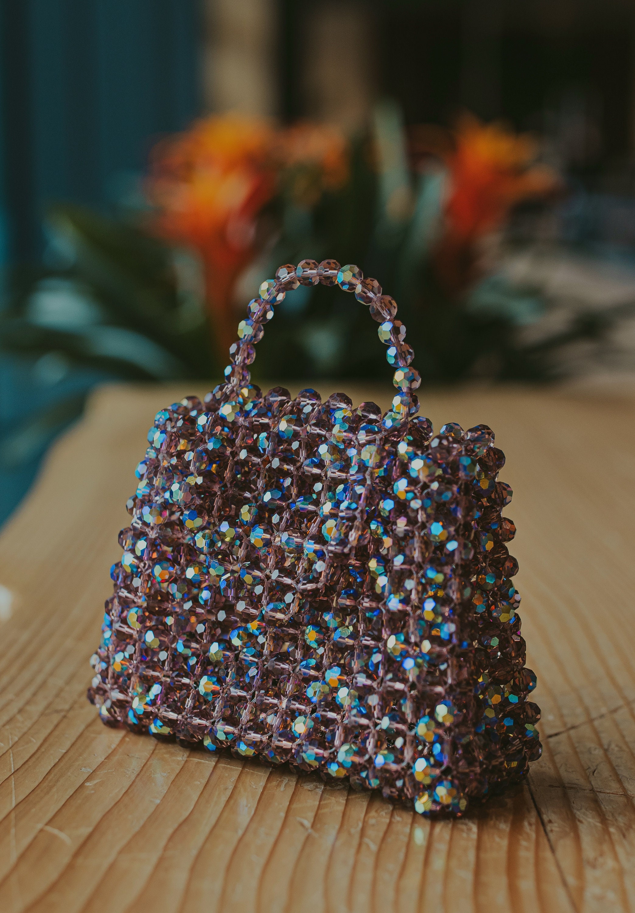 Bags  Handmade Beaded Glass Crystal Bag Vintage Crystal Mini Bag