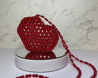 Heart Shaped Bag| Pearl Bag| Beaded Bag| Preciosa Czech Bead