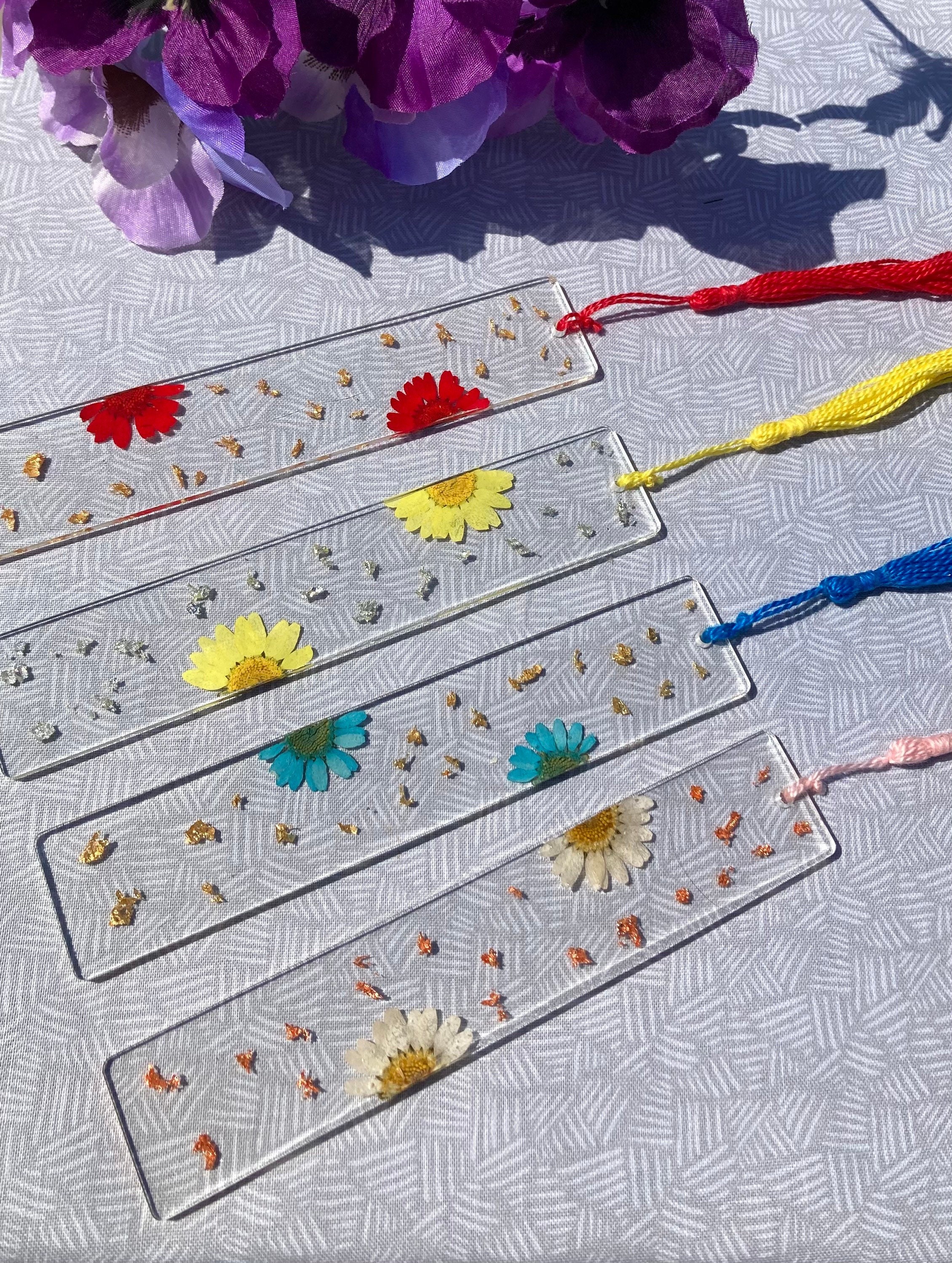 Floral Resin Bookmark | Custom Bookmark | Bookmark With Tassel | Flor…