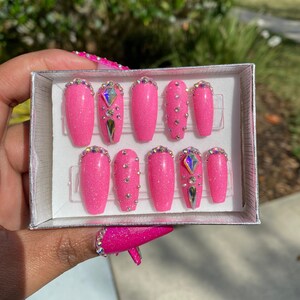 Glossy Pink Press On Nails | Cute Nails