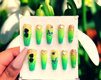 Green Butterfly Nails