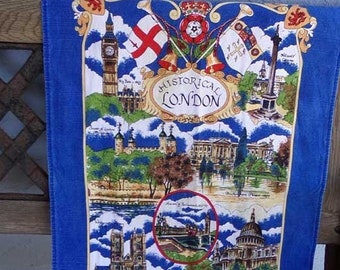 London linen towel, Historical London towel, London tea towel, British linen tea towel, London towel