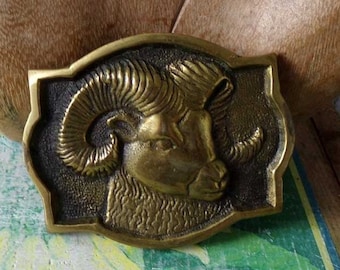 Ram brass belt buckle, vintage brass buckle, Ram, BTS brass buckle, brass belt buckle