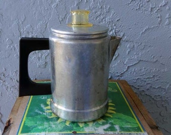 Aluminum coffee pot percolator, Comet coffee percolator, vintage coffee pot, vintage percolator, 2 cup coffee pot percolator
