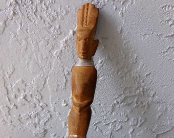 Wood carved Tiki man bottle opener, tiki bar decor, wooden bottle opened, carved bottle opener, wooden Tiki bottle opener