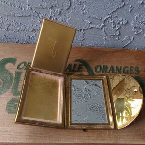 Coty compact mirror, Coty makeup compact, brass compact, vintage Coty compact, vintage compact mirror image 5