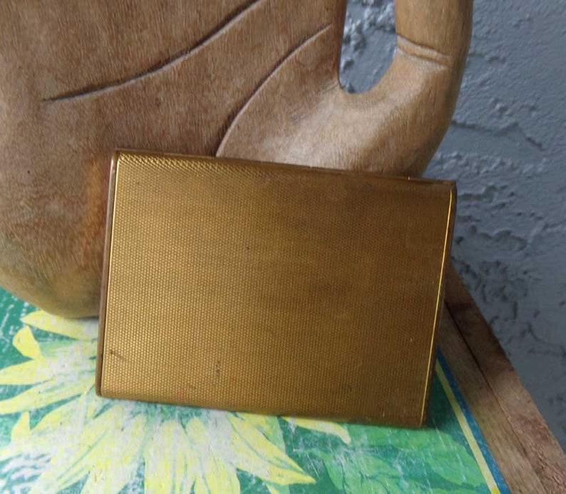 Coty compact mirror, Coty makeup compact, brass compact, vintage Coty compact, vintage compact mirror image 2