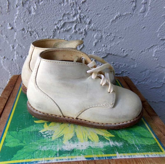 Jumping Jacks white hard leather baby shoes, Baby… - image 3