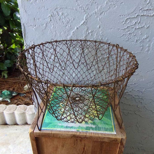 Folding Wire Egg Basket Etsy