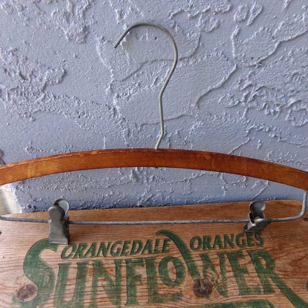 Vintage Wooden skirt hanger, wooden pant hanger, wooden slacks hanger, vintage wooden hanger, old clothing hanger
