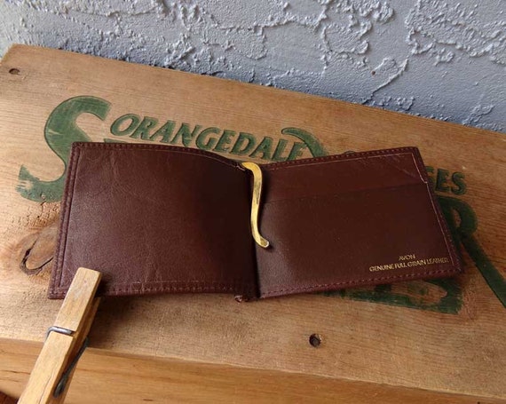 Vintage leather money clip billfold, Avon money clip billfold. leather money clip, money clip billfold View 4