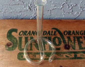 Glass tube vase, tube vase, glass  vase, vintage glass tube vase, twisted glass tube vase