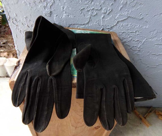 Long black gloves, Monique de Paris gloves, Black… - image 6