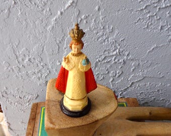 Infant Jesus of Prague statute, vintage Infant Jesus of Prague, religious home decor, Jesus of Prague