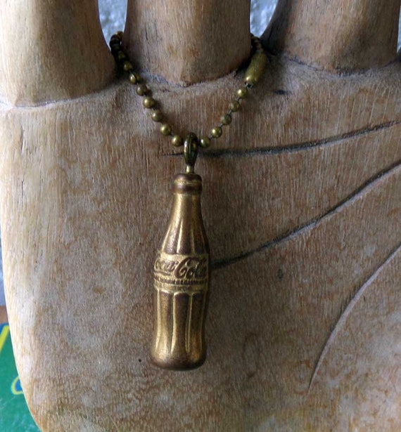 Gold Cocoa-Cola bottle keychain, Coco-Cola bottle… - image 1