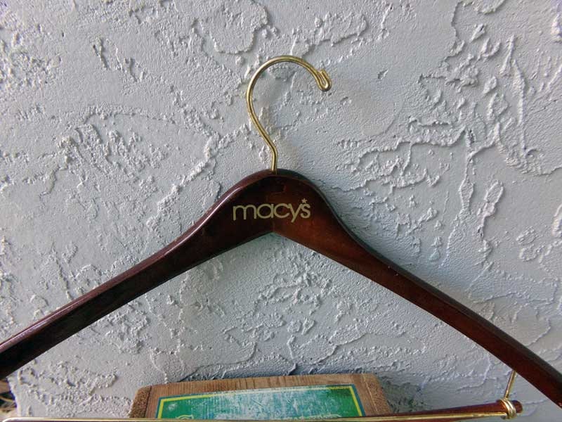 Macy's Wooden Suit Hanger, Vintage Wooden Suit Hanger, Department
