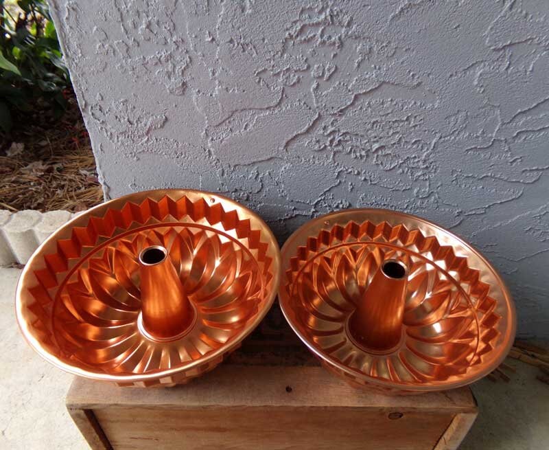 Copper Aluminum Hanging Bundt Pans, Aluminum Copper Bundt Pans, Molds, Hanging Bundt Pans