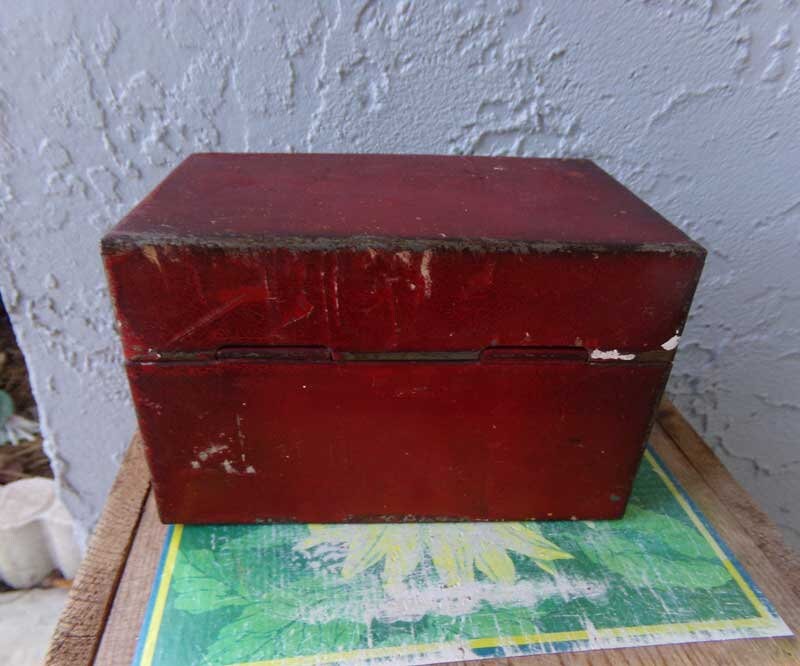 Red Metal File Box Red Metal Index Card File Box Vintage Red - Etsy