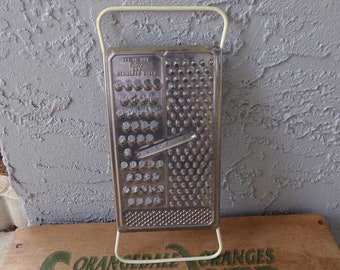 Foley All In One grater, foley cheese grater, vintage food grater, Foley grater with white handles