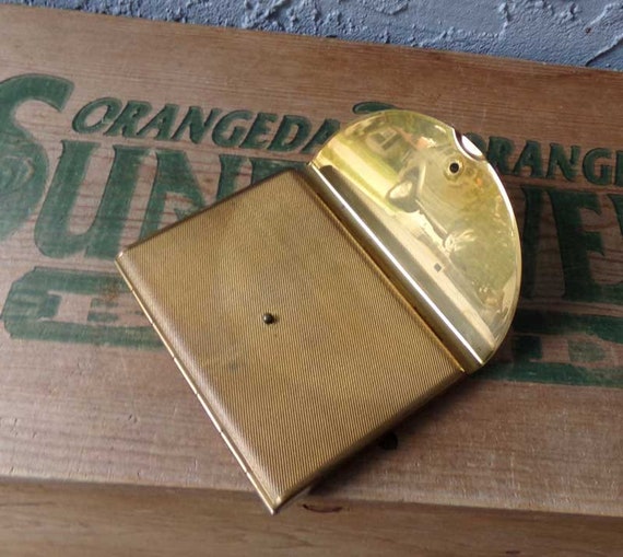 Coty compact mirror, Coty makeup compact, brass c… - image 3