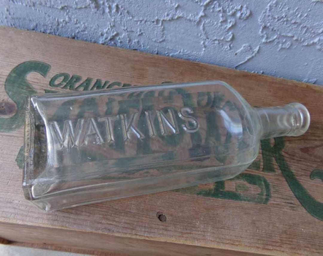 Watkins Medicine Bottle, Watkins Glass Bottle, Vintage Medicine Bottle
