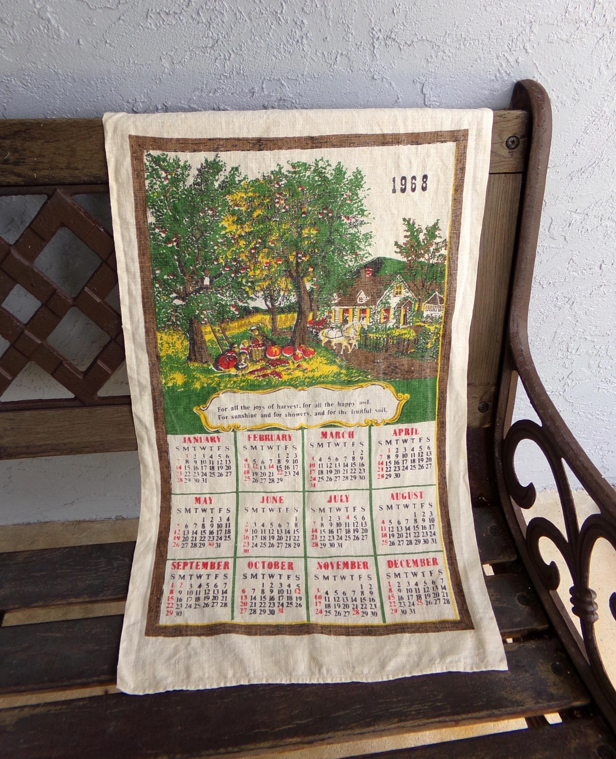 Vintage Cloth Calendar 1968 - Etsy