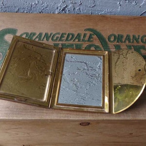 Coty compact mirror, Coty makeup compact, brass compact, vintage Coty compact, vintage compact mirror image 4