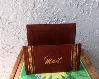 Vintage mail holder, letter holder, mail holder, vintage office, vintage letter holder
