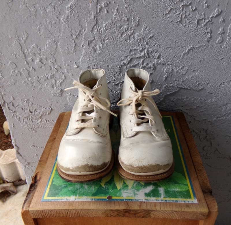 Vintage Baby Walking Shoes Toddler Shoes High Top Hard Leather