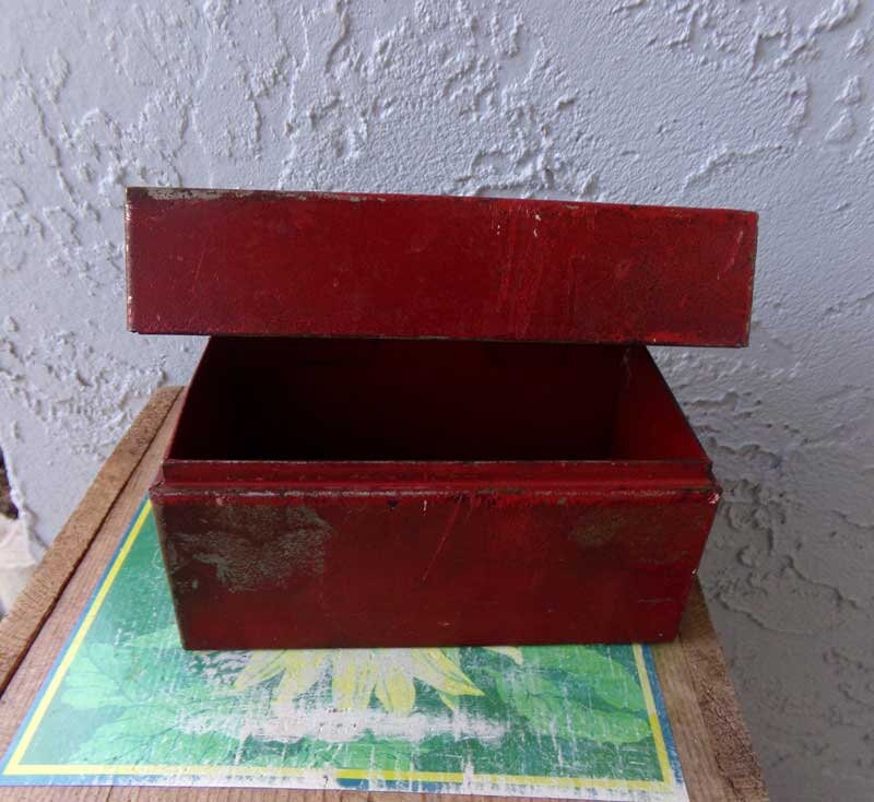 Red Metal File Box Red Metal Index Card File Box Vintage Red - Etsy