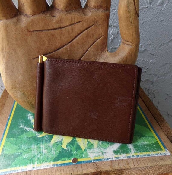 Vintage leather money clip billfold, Avon money clip billfold. leather money clip, money clip billfold