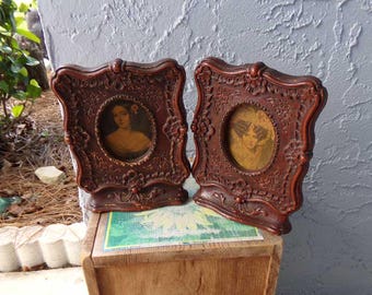 Syroco Victorian Ladies wooden bookends, Syroco wooden bookends, vintage wood bookends, vintage Victorian ladies bookends, wood bookends