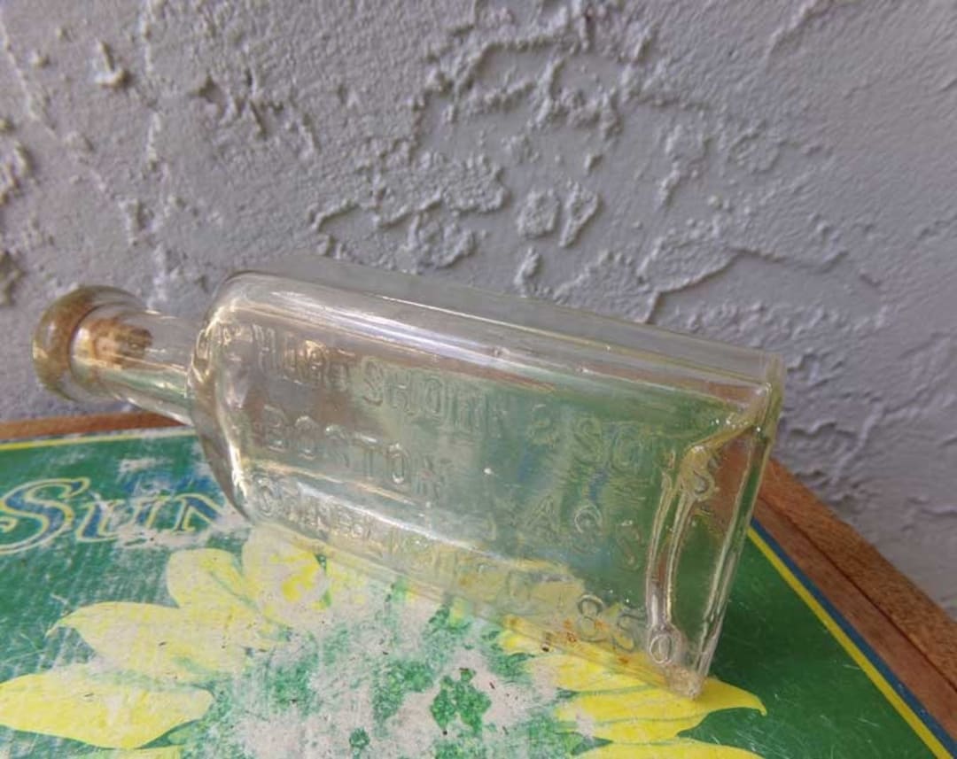 E. Hartshorn & Sons Boston Mass. Glass Bottle, Vintage Medicine Bottle