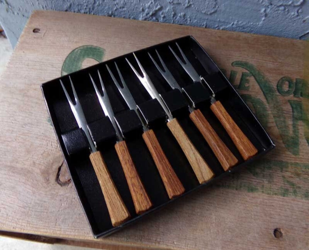 Wooden Appetizer Forks, Otagiri Japan Appetizer Forks, Hors D'oeuvre