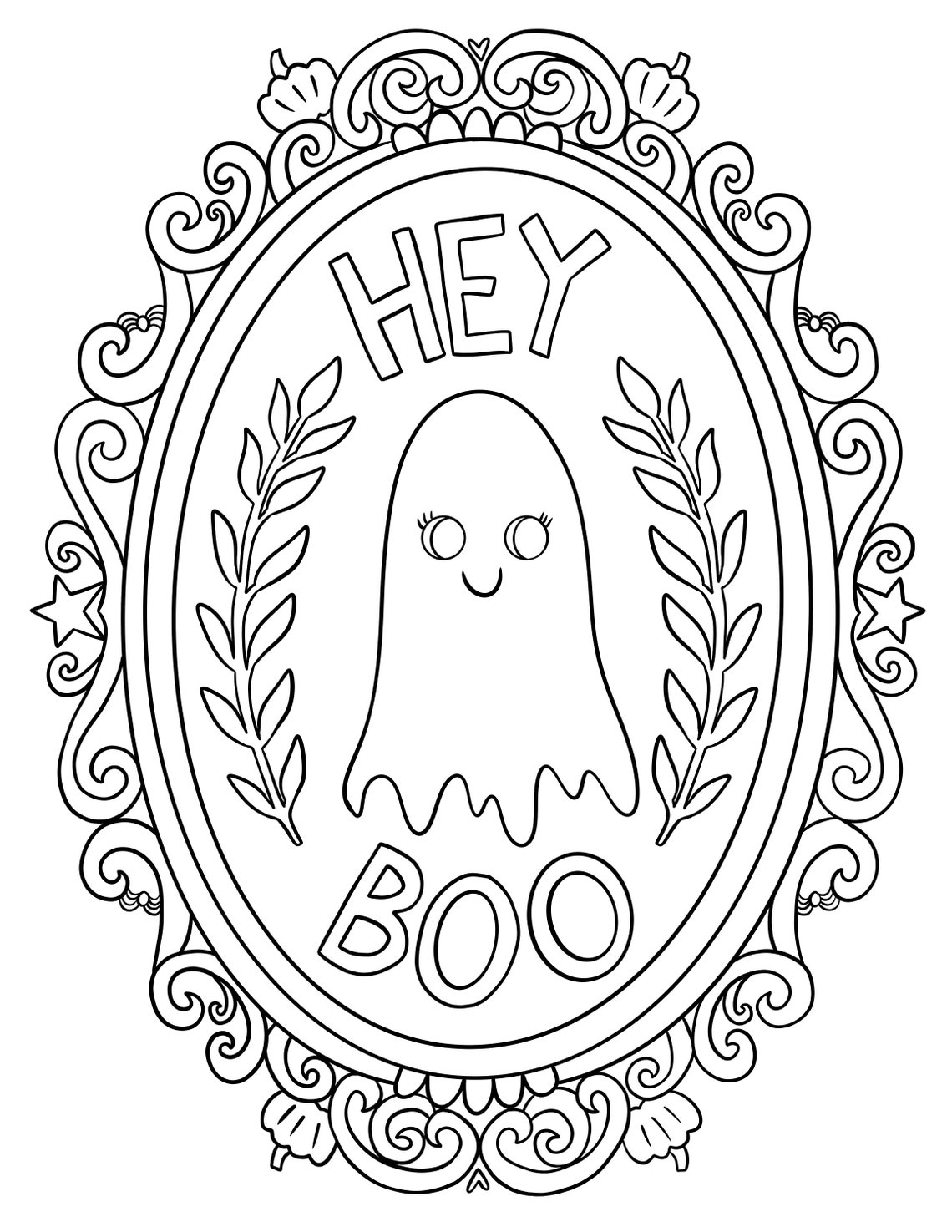 Halloween Coloring Pages, Four Full-page Coloring Sheets, Halloween ...