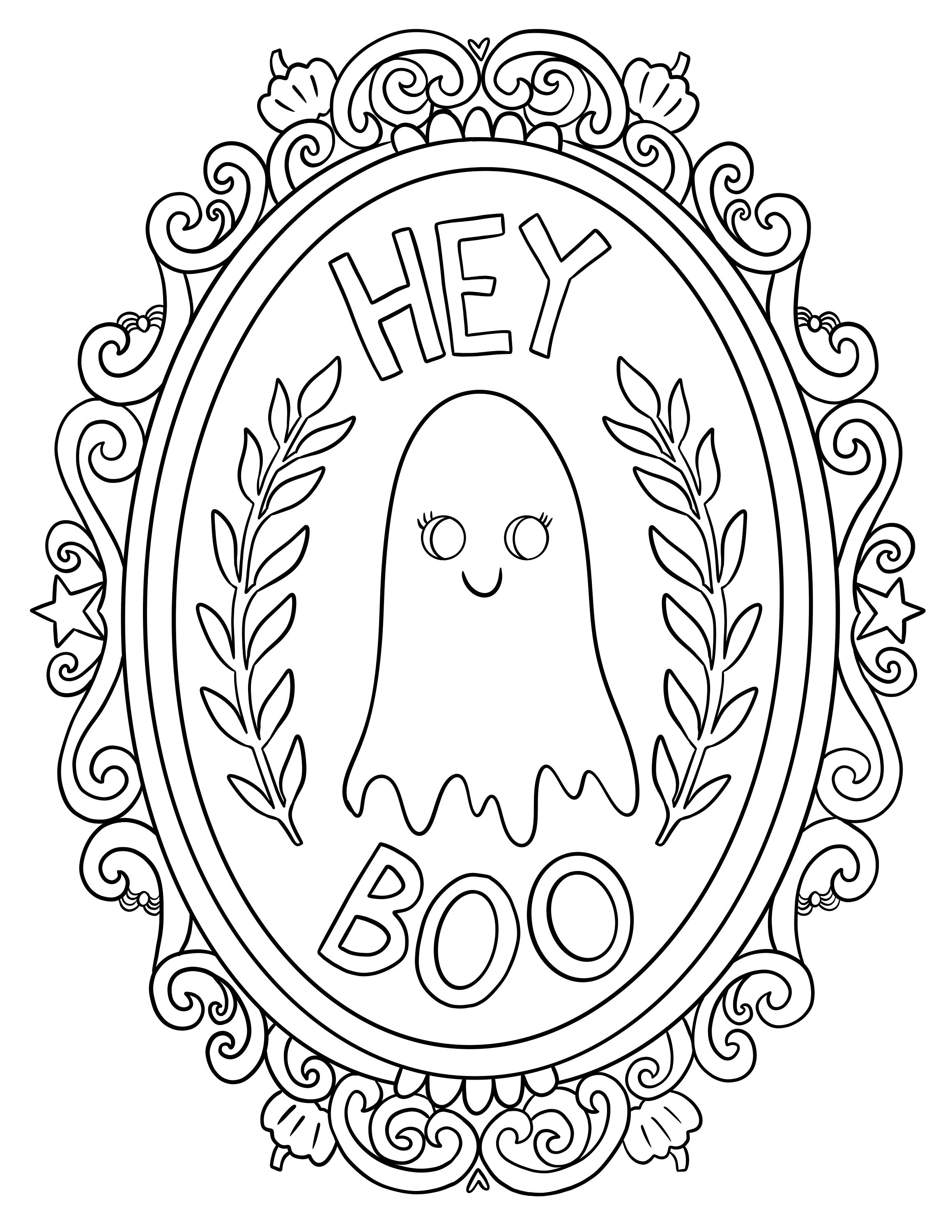 Halloween Coloring Pages, Four Full-page Coloring Sheets, Halloween ...