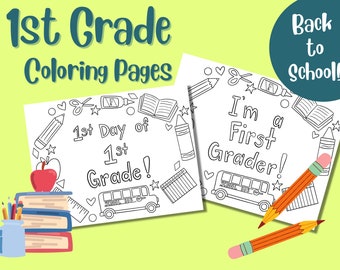 first grade coloring etsy